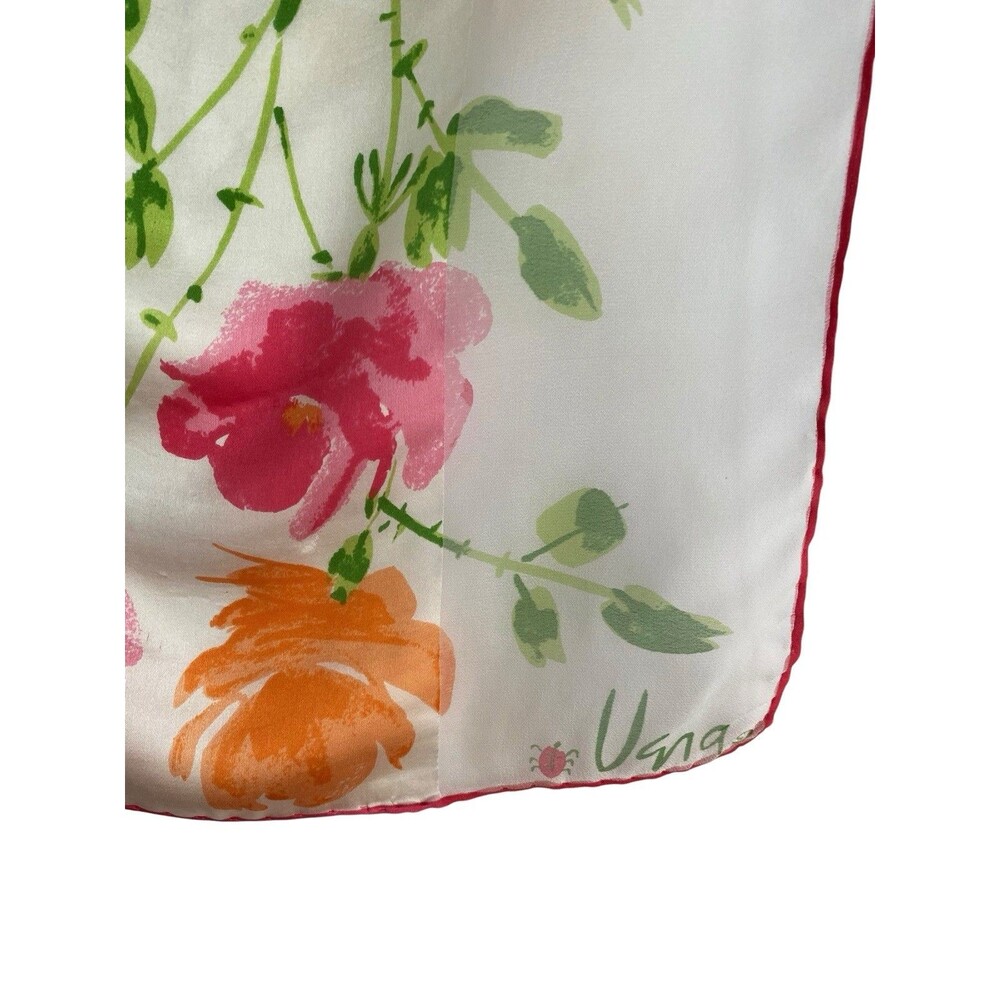Vintage Vera Neumann Scarf Verasheer Oblong Pink Orange Floral Ladybug